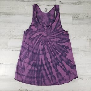 NWOT American Apparel 50/50 Custom Purple Bleach Tie Dye Spiral Tank Top Medium